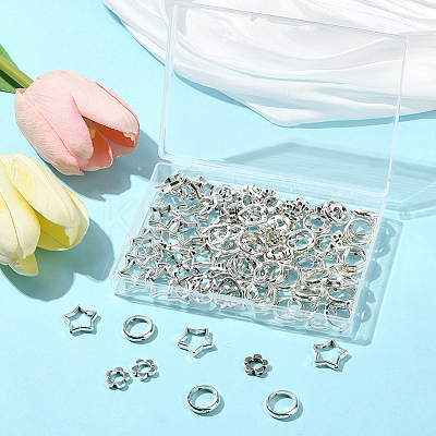 80Pcs 8 Styles Alloy Bead Frame FIND-SP0004-13-1