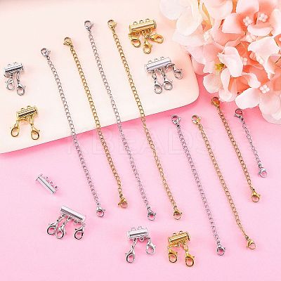 8 Strands 8 Style 304 Stainless Steel Chain Extender DIY-SZ0004-40-1