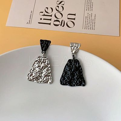 Alloy Triangle with Trapezoid Dangle Stud Earrings FS-WGE86CF-01-1