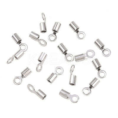 304 Stainless Steel Fold Over Crimp Cord Ends STAS-P434-05C-P-1