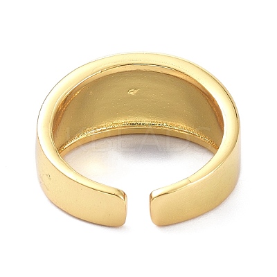 Enamel Geometric Pattern Wide Band Ring for Teen Girl Women KK-C224-06G-1
