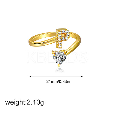 Brass Micro Pave Clear Cubic Zirconia Cuff Open Rings FS-WGF859A-23-1