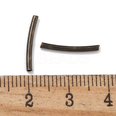 Brass Curved Tube Beads KK-B120-04F-AB-1