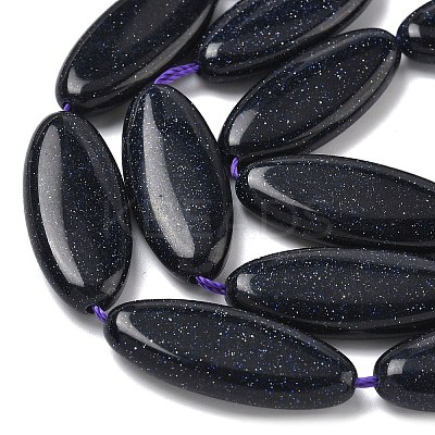 Synthetic Blue Goldstone Beads Strands G-B078-E14-01A-1