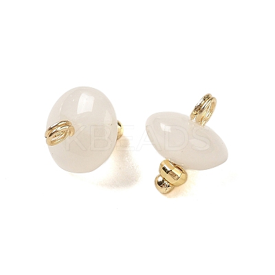Natural Quartz Crystal Rock Crystal Rondelle Charms with Rack Plating Brass Loops G-G110-05B-06-1