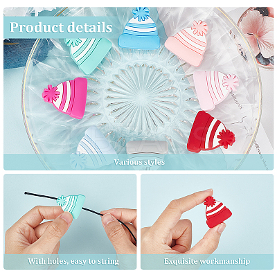 16Pcs 8 Colors Christmas Theme Silicone Beads SIL-CA0002-50-1