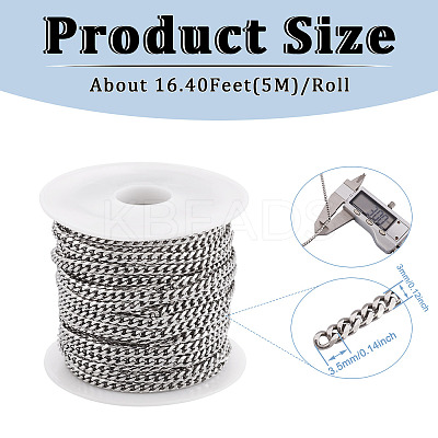 304 Stainless Steel Cuban Link Chains FIND-YS0001-20-1