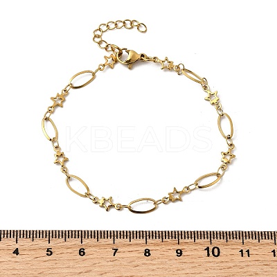 304 Stainless Steel Link Bracelets BJEW-A044-03B-G-1