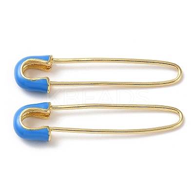 Rack Plating Real 18K Gold Plated Brass Enamel Brooch Pin Findings KK-M254-01G-02-1