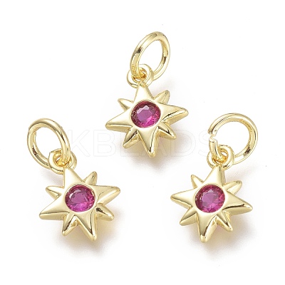 Brass Micro Pave Cubic Zirconia Pendants KK-P188-H08-G-1