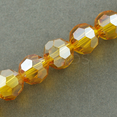 Electroplate Glass Beads Strands X-EGLA-R016-4m-16-1