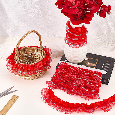 5M Double Polyester Lace Trim for Sewing Decoration OCOR-CY0001-63A-1