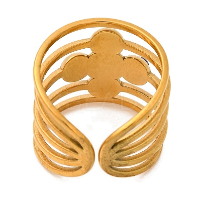 Cross Natural Tiger Eye Finger Rings RJEW-Q822-41G-02-1