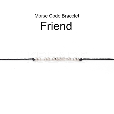 Unisex Adjustable Morse Code Bracelets BJEW-JB05011-02-1