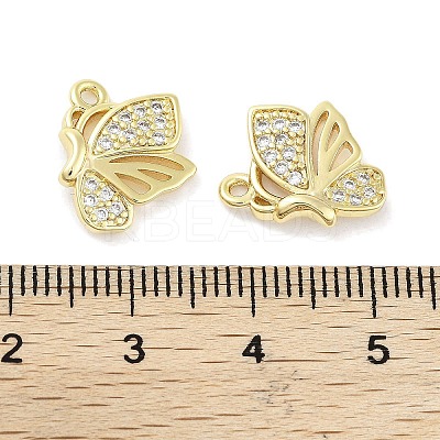 Brass Micro Pave Clear Cubic Zirconia Pendants X-ZIRC-P120-12G-1