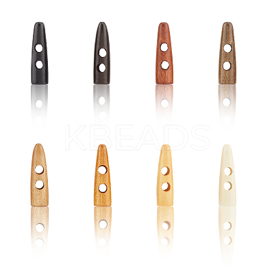 48Pcs 8 Colors 2-Hole Wood Buttons WOOD-GF0002-35A-1