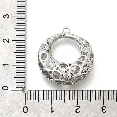 Brass with Cubic Zirconia Pendants KK-E792-10P-1