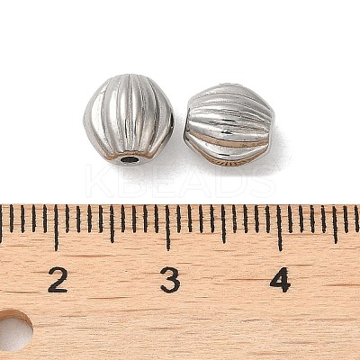 Non-Tarnish 304 Stainless Steel Corrugated Beads LS-STAS-I203-30P-1