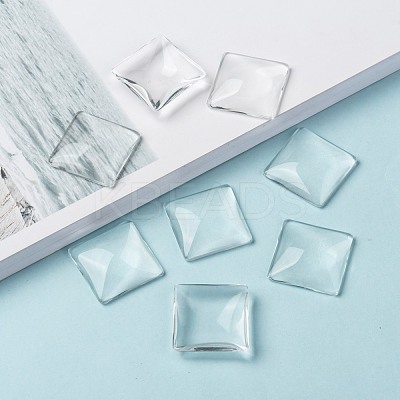 Transparent Glass Square Cabochons GGLA-A001-25mm-1