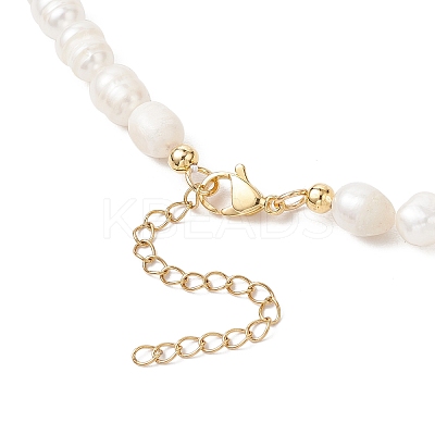 Natural Cultured Freshwater Pearl Rice Beaded Necklaces for Women NJEW-JN05337-01-1