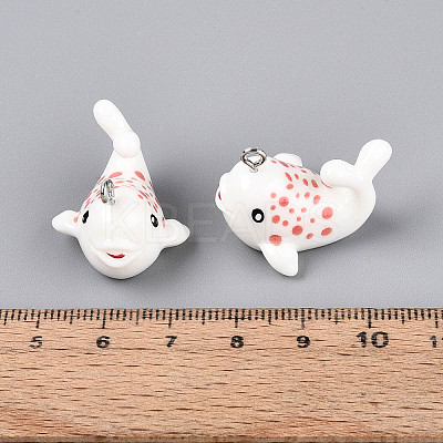 Sea Animal Theme Opaque Resin Pendants RESI-D071-04H-1