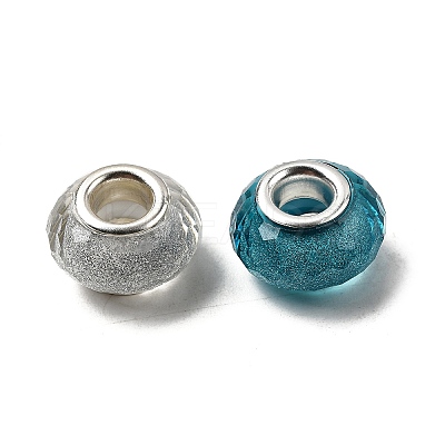 Faceted Resin European Beads RESI-C063-01H-1