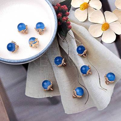 10Pcs Gemstone Charm Pendant Crystal Quartz Healing Natural Stone Pendants Buckle for Jewelry Necklace Earring Making Cra JX599G-1