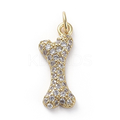 Brass Micro Pave Cubic Zirconia Pendants ZIRC-G157-24G-02-1