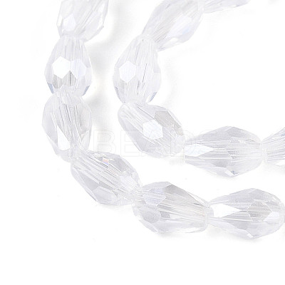 Transparent Teardrop Glass Beads Strands GLAA-T025-79A-01-1
