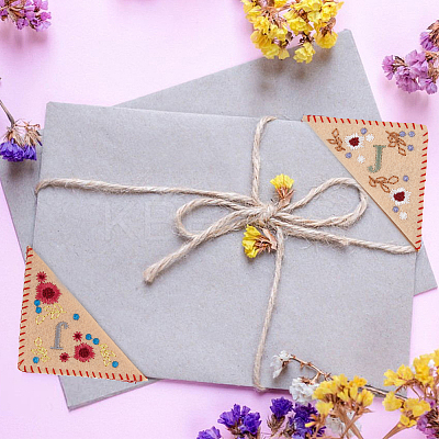 4Pcs 4 Styles Season Theme Non-woven Felt Embroidery Corner Bookmarks FIND-HY0002-47B-1