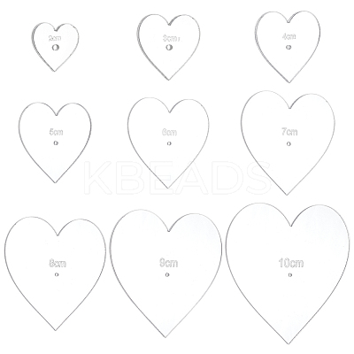 9Pcs 9 Styles Acrylic Template DIY-BC0011-94-1