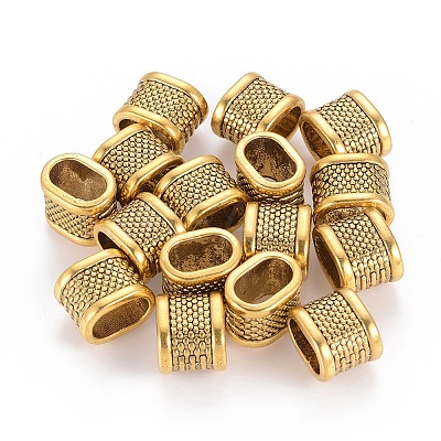 Tibetan Style Slide Charms TIBEB-4804-AG-LF-1