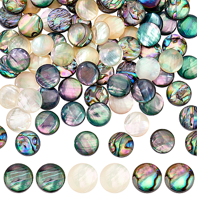 90Pcs 3 Colors Acrylic Imitation Shell Cabochons MACR-PH0001-65A-1