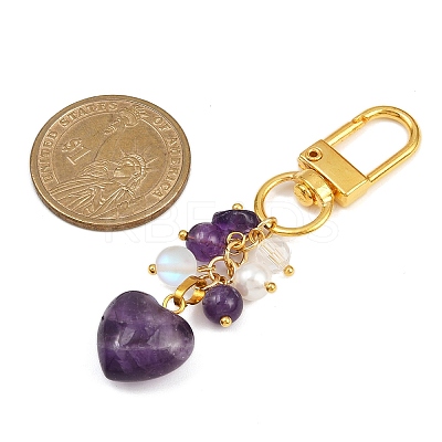 Natural Amethyst Pendant Decorations HJEW-JM04150-03-1