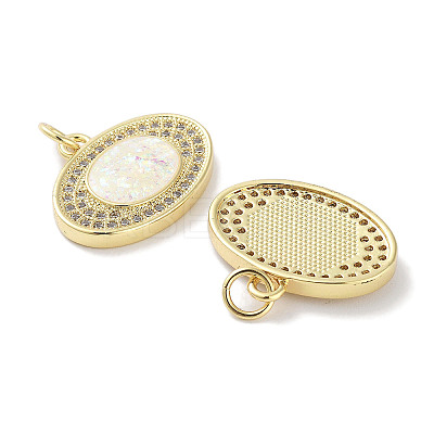 Brass Micro Pave Clear Cubic Zirconia Pendants KK-L213-035G-1