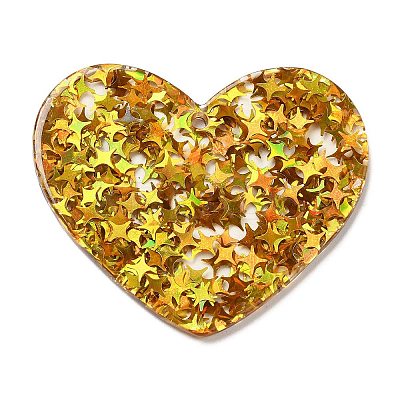 Acrylic with Paillettes Pendants MACR-M028-02B-1