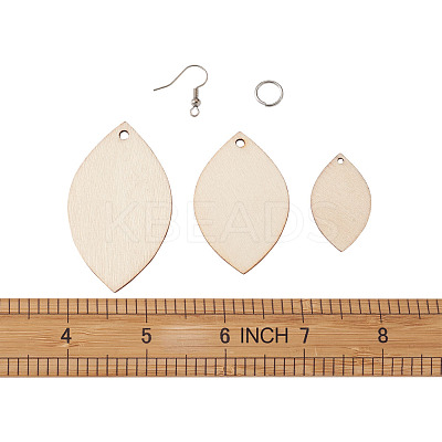 DIY Unfinished Wooden Pendant Earring Making Kits DIY-YS0001-16-1
