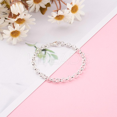 Women's 304 Stainless Steel Rolo Chain Bracelets BJEW-JB05996-01-1