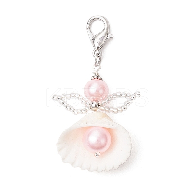 Angel Clam Shell Pendant Decoration HJEW-MZ00246-01-1