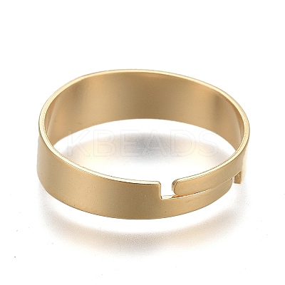 Adjustable 201 Stainless Steel Plain Band Rings STAS-P249-26A-G-1