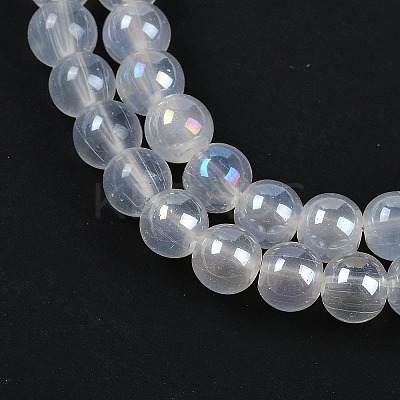 Baking Paint Electroplate Glass Beads Strands GLAA-G120-01B-1