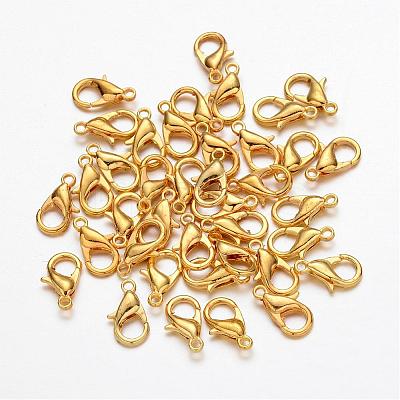 Zinc Alloy Jewelry Findings Golden Lobster Claw Clasps X-E102-G-1