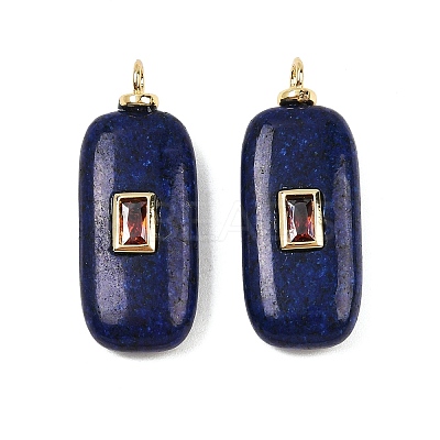 Dyed Natural Sesame Jasper Pendants KK-B157-43G-02-1
