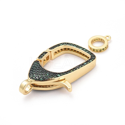 Brass Micro Pave Cubic Zirconia Lobster Claw Clasps ZIRC-F110-94G-02-1