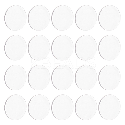60Pcs Acrylic Flat Round Action Figure Display Bases KY-FG0001-10-1