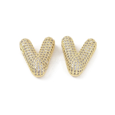 Brass Micro Pave Clear Cubic Zirconia Pendants KK-Z041-01G-V-1