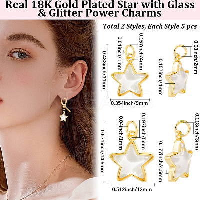 10Pcs 2 Styles Brass Charms KK-BBC0019-20A-1