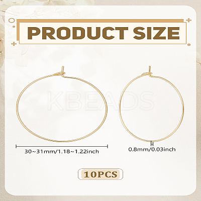 10Pcs Brass Hoop Earrings EJEW-LP0008-056-1