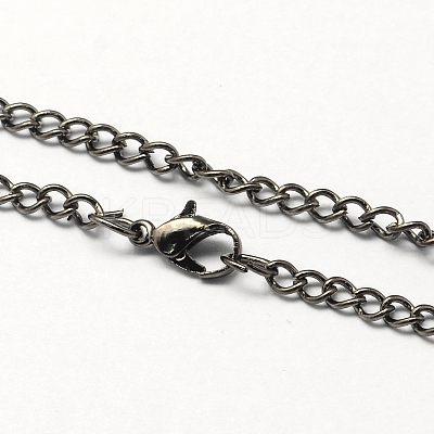 Vintage Iron Twisted Chain Necklace Making for Pocket Watches Design CH-R062-B-1