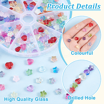 4 Strands 4 Styles Transparent Glass Beads Strand GLAA-PH0003-35-1